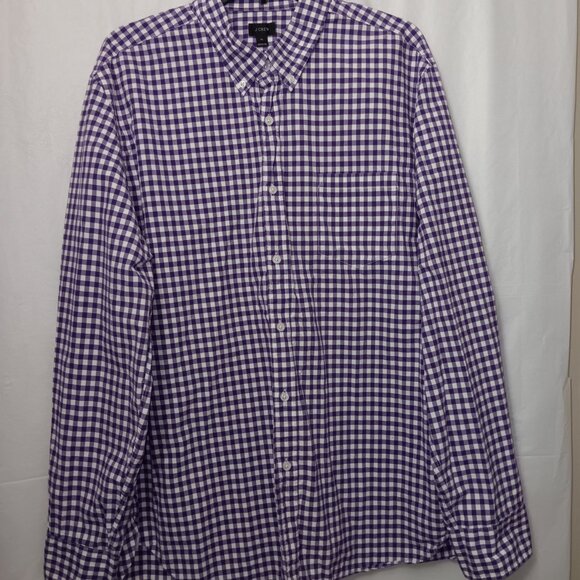J.CREW COTTON BLEND GINGHAM PLAID PRINT LONG SLEEVE BUTTON DOWN SHIRT - Picture 10 of 11